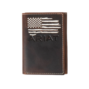 Trifold Distressed American Flag Logo Wallet