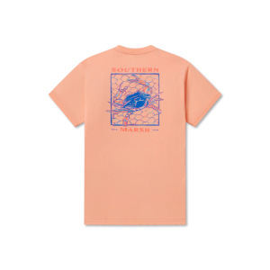 Blue Crab Tee - Peach
