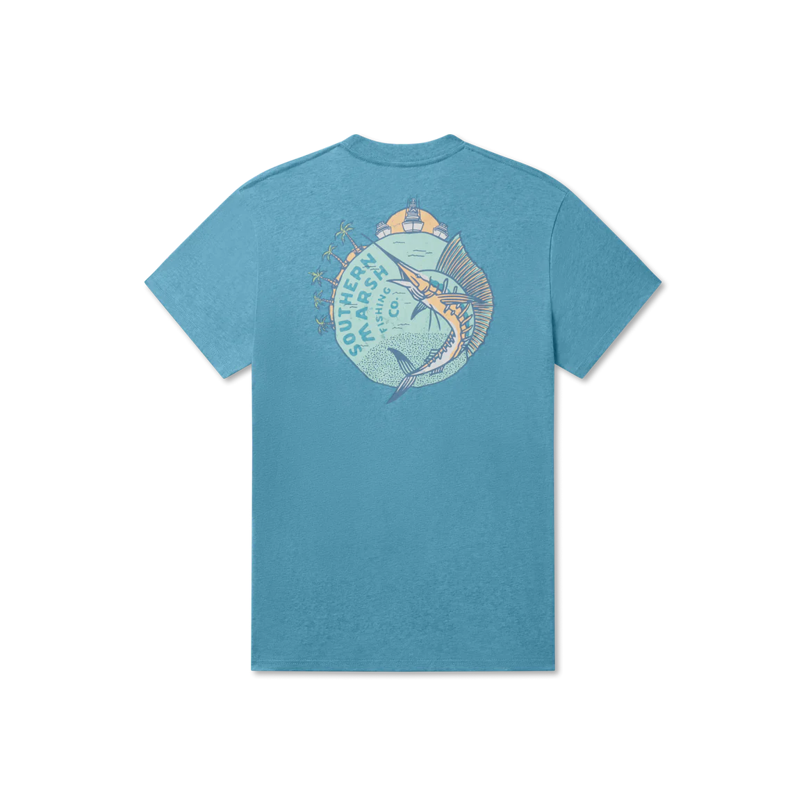 Pura Vida Planet Tee- Washed Barbados Blue