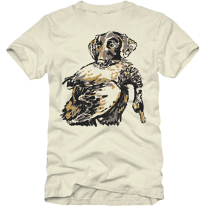 Banded Duck Dog Sketch Graphic Hunting T-Shirt - Ivory