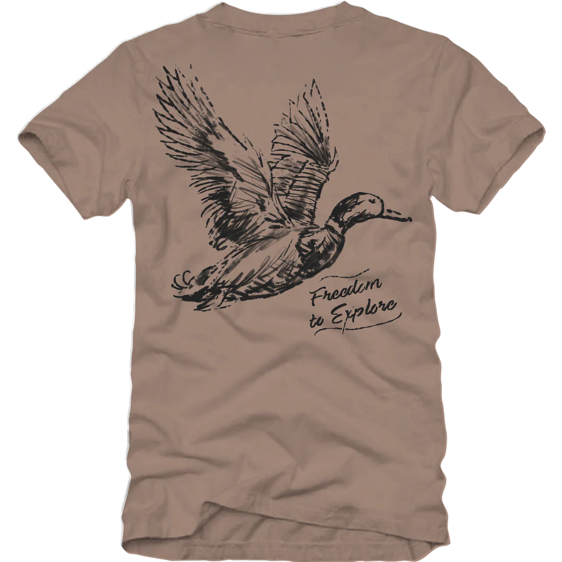 Banded Mallard Sketch Waterfowl Hunting T-Shirt - Earth
