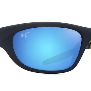 Haulani Matte Solid Dark Blue with Yellow w/ Blue Hawaii Lenses