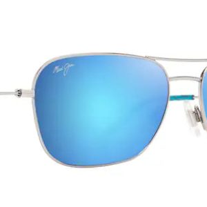 Na'auao Shiny Silver with Blue & Green w/. Blue Hawaii Lenses