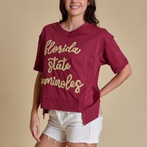 The Glitter Script Boxy Top - Florida State