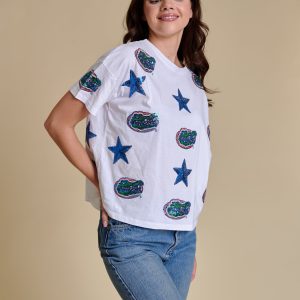 The All Over Sequin Boxy Tee - Florida