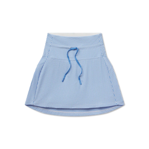 Marie Seersucker Active Skirt - French Blue & White