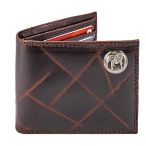 Wrinkle Leather Bifold Wallet - Standing Dawg Concho