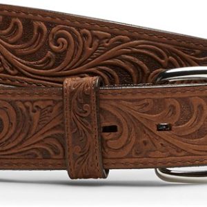 Men's Brown Western Tooled Belt
