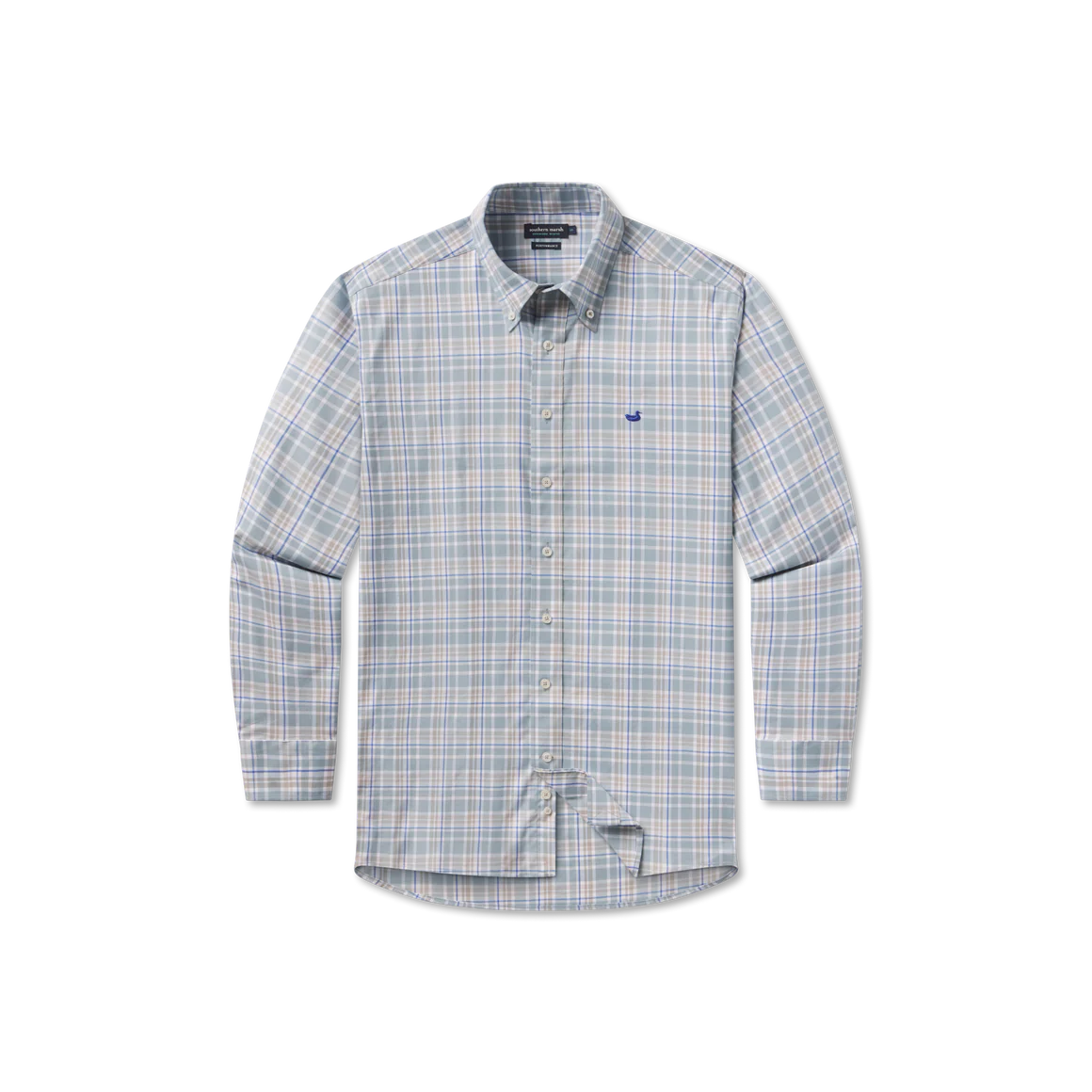 Grainger Performance Plaid Dress Shir t - Sage & Burnt Taupe