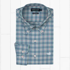 Youth Kennedy Performance Dress Shirt - Slate & Mint