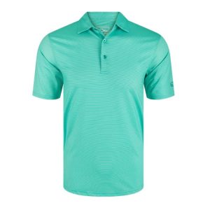 Performance Chalk Striped Polo - Ceramic Teal