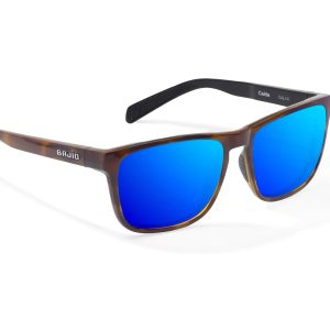 Calda Brown Tortoise with Blue Mirror Glass Lenses