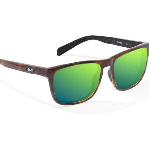 Calda Brown Tortoise Gloss with Green Mirror Glass Lenses