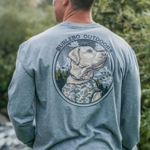 Camo Hunting Dog LS - Dark Heather Grey