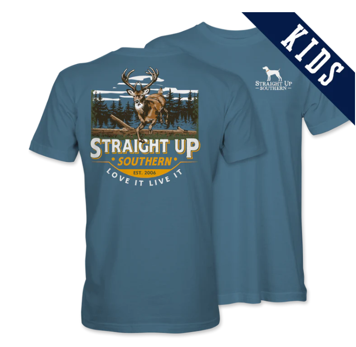 Buck Run Kids T-Shirt – Straight Up Southern | Blue