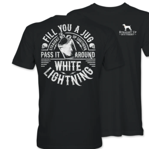 White Lightning - Moonshine Jug- Black