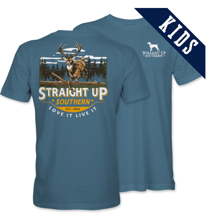 Buck Run Kids T-Shirt – Straight Up Southern | Blue