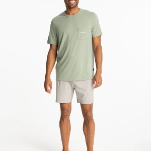 Channel Markers Pocket tee - Heather Desert Sage
