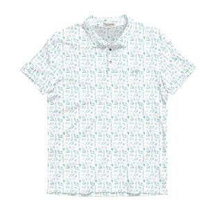 Coastal Georgia Polo- White, Blue & Seafoam