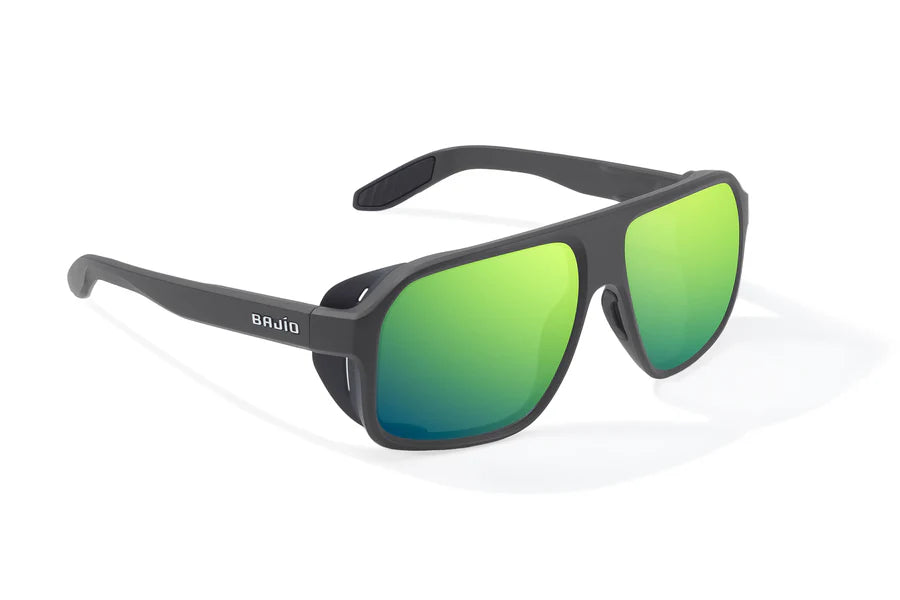 Cocho Graphite Matte Black with Green Mirror Glass Lenses