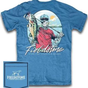 Bass Fisherman Tee - Flo Blue