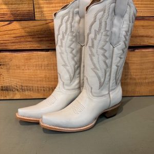 Circle G Ladies White Embroidered Traid Western Boot L6338