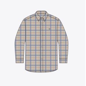 Highlands Lattice Performance Dress Shirt - Slate/Burnt Taupe