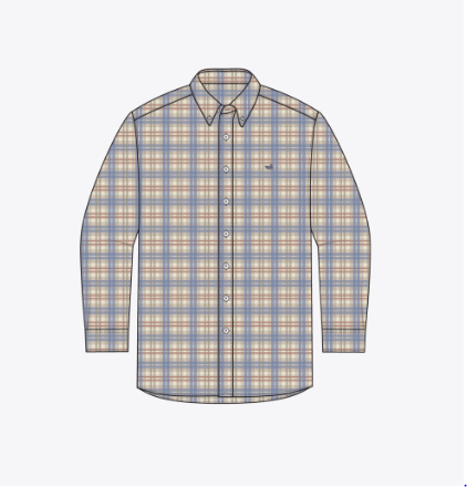 Highlands Lattice Performance Dress Shirt - Slate/Burnt Taupe