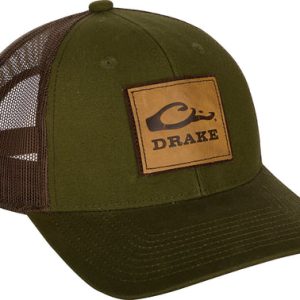 Drake Leather Patch Mesh Back Cap - Olive