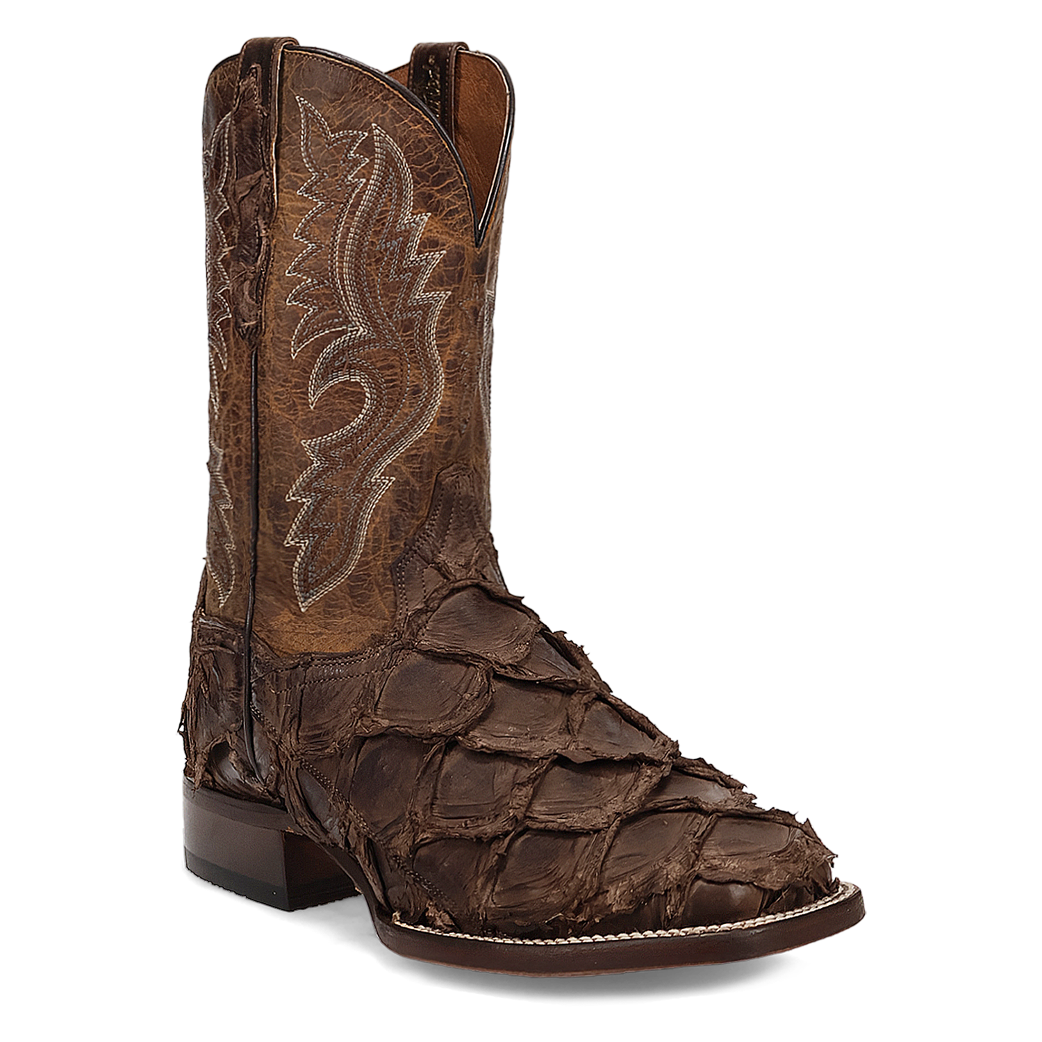 Raymond Pirarucu Square Toe Western Boot - Brown