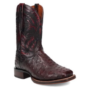 Alamosa Full Quill Ostrich Boot - Black Cherry