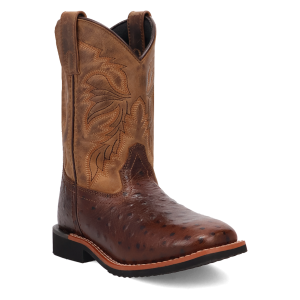 Jet Childrens Ostrich Print Boot - Chocolate