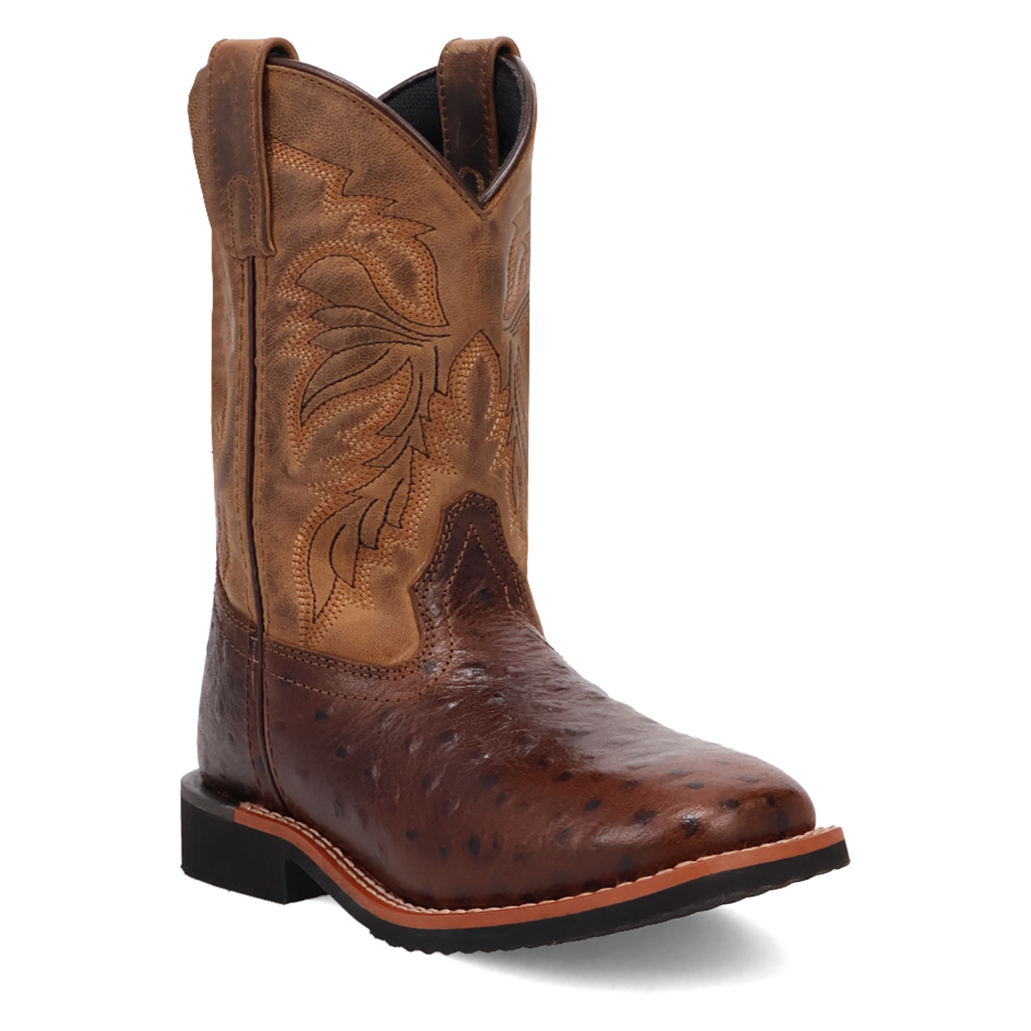 Jet Childrens Ostrich Print Boot - Chocolate