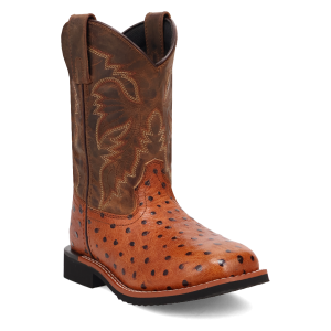 Jet Childrens Ostich Print Boot - Cognac