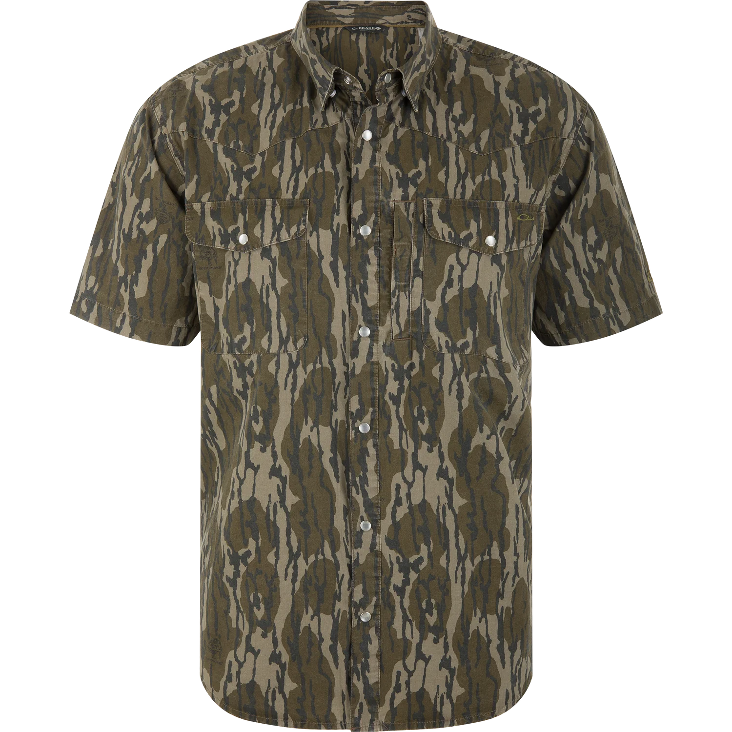 Cinco Ranch Western Acid Wash Solid Shirt SS- Original Bottomland