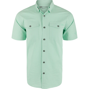 Frat BD Seersucker Striped Shirt - Beach Glass