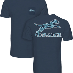 Leaping Lab Old School T-Shirt - Night Sky Navy Heather