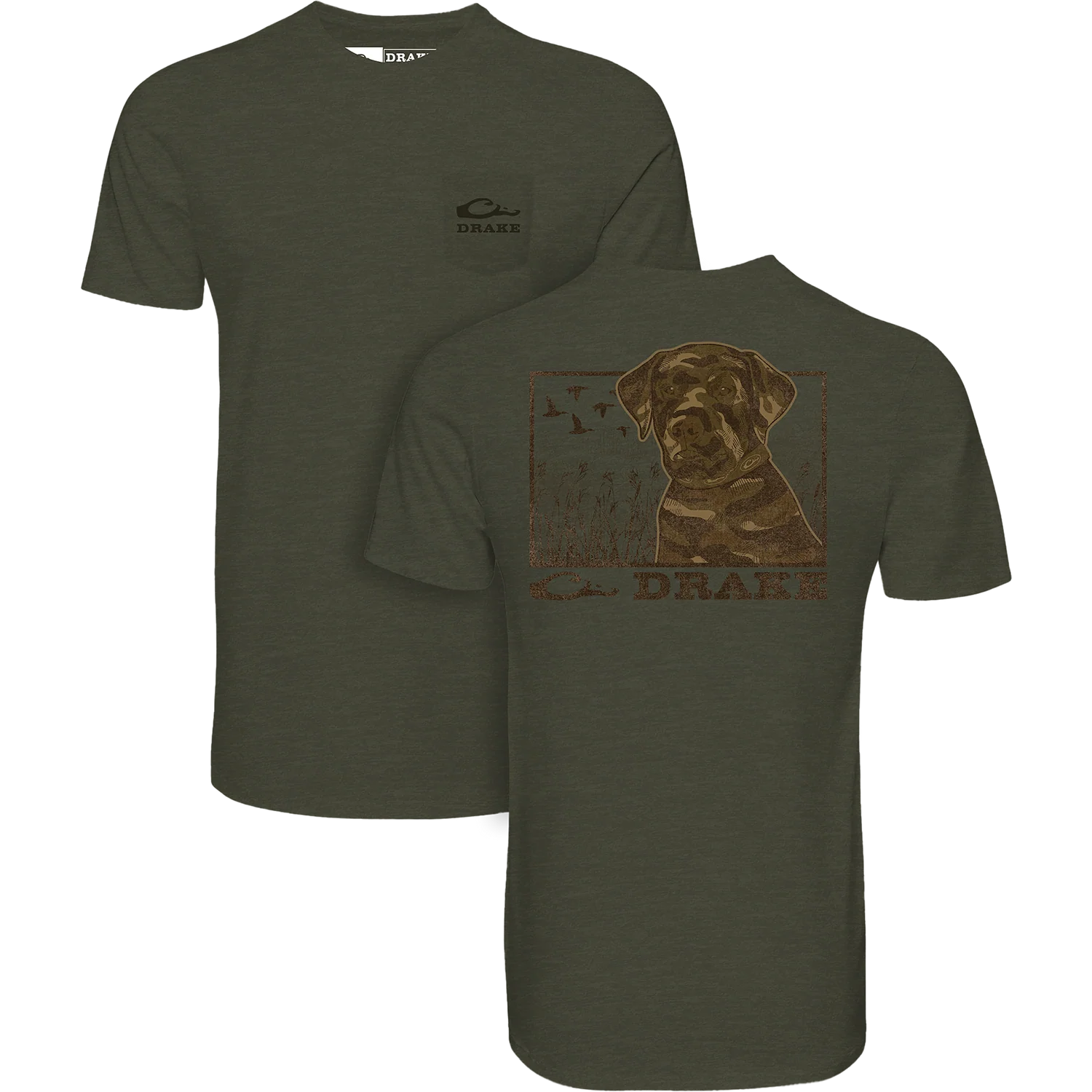 Chocolate Lab Tee - Olive