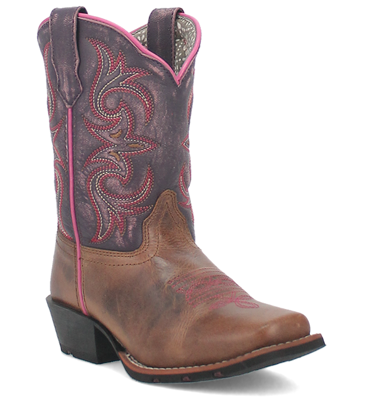Majesty Leather Children's Boot - Sand/Purple