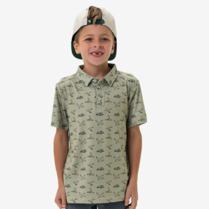 Youth Performance Polo - Flying Ducks Green