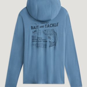 Men's Bamboo Lightweight Graphic Hoodie - Pacific Blue