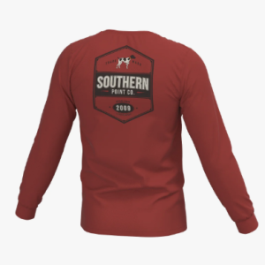 Youth Greyton Badge Long Sleeve Pocket Tee - Chili Oil