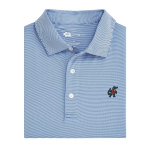 Florida Standing Gator Hairline Stripe Performance Polo - Sky