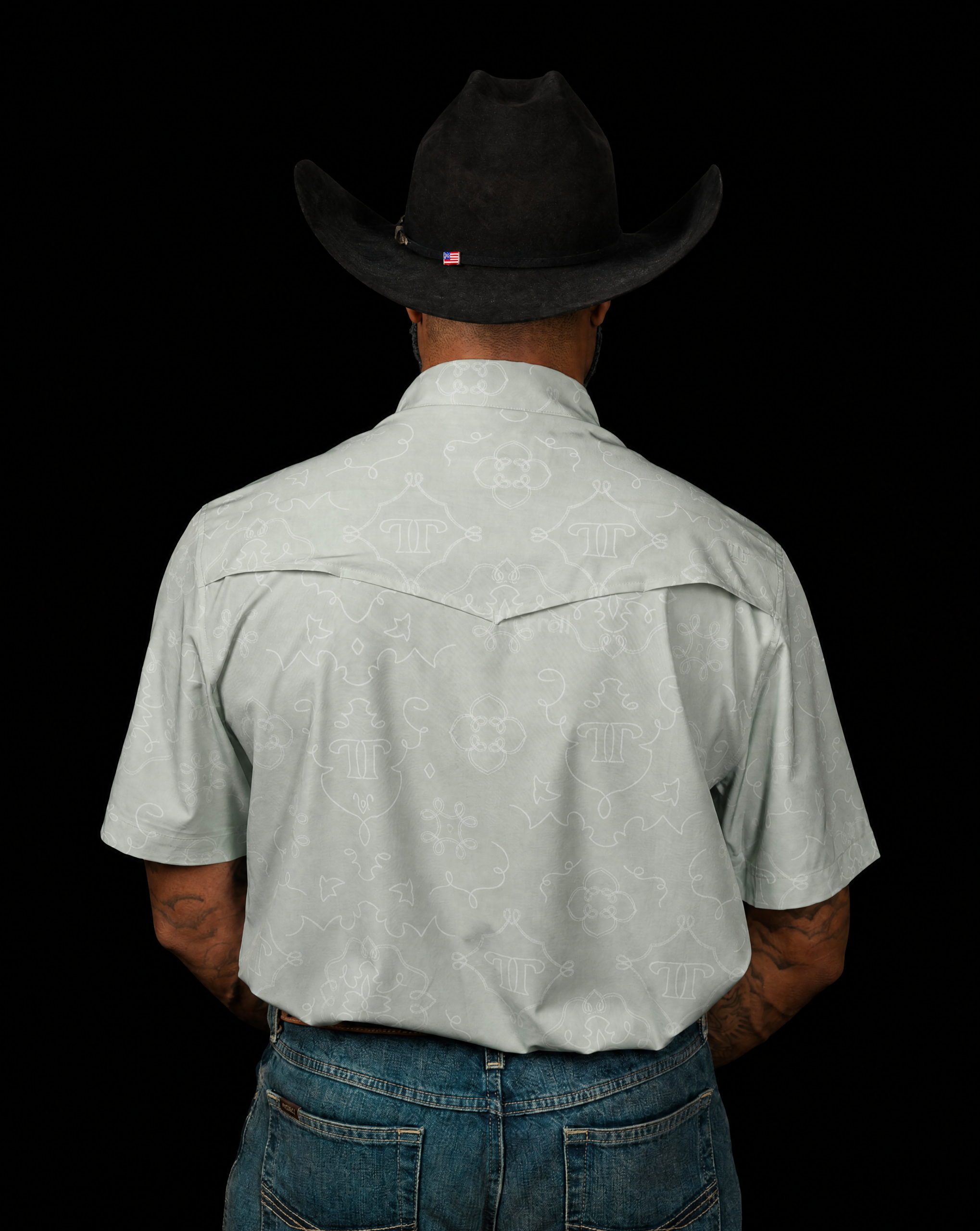 The Carson in Grey Green - Short Sleeve Pearl Snap Shirt - Image 2