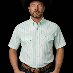 The Jack in Green - Short Sleeve Pearl Snap Shirt