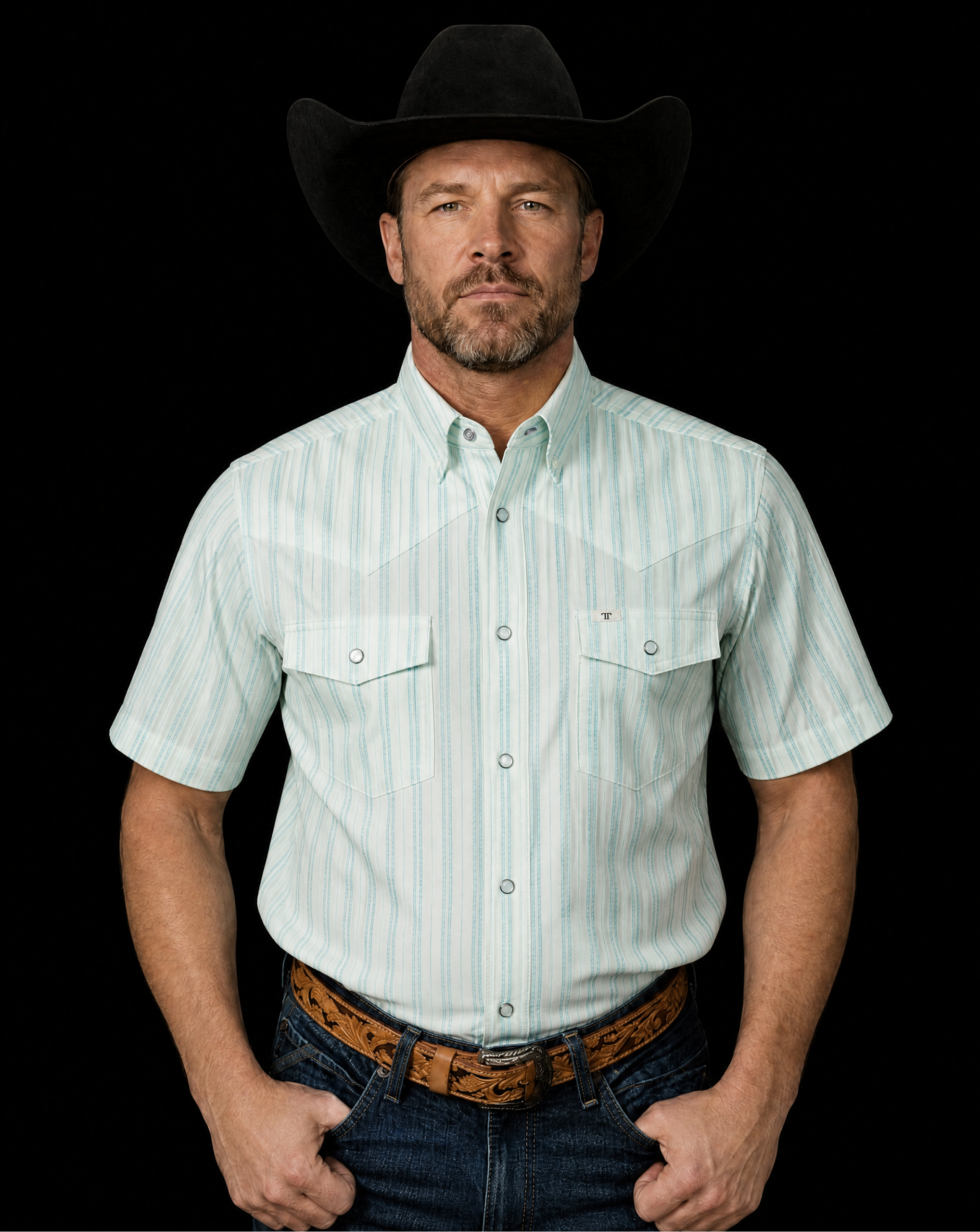 The Jack in Green - Short Sleeve Pearl Snap Shirt