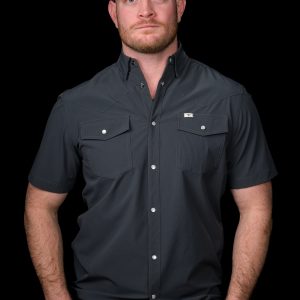 CORE - Men's Grey Short Sleeve Pearl Snap Shirt