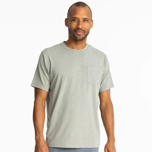 Men's Bamboo Flex Pocket Tee - Heather Agave Green