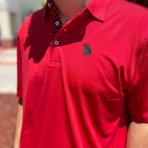 GA State Outline Performance Polo - Red