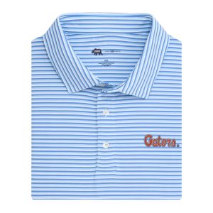 Florida Gators Script Tri Stripe Performance Polo - Blue Horizon